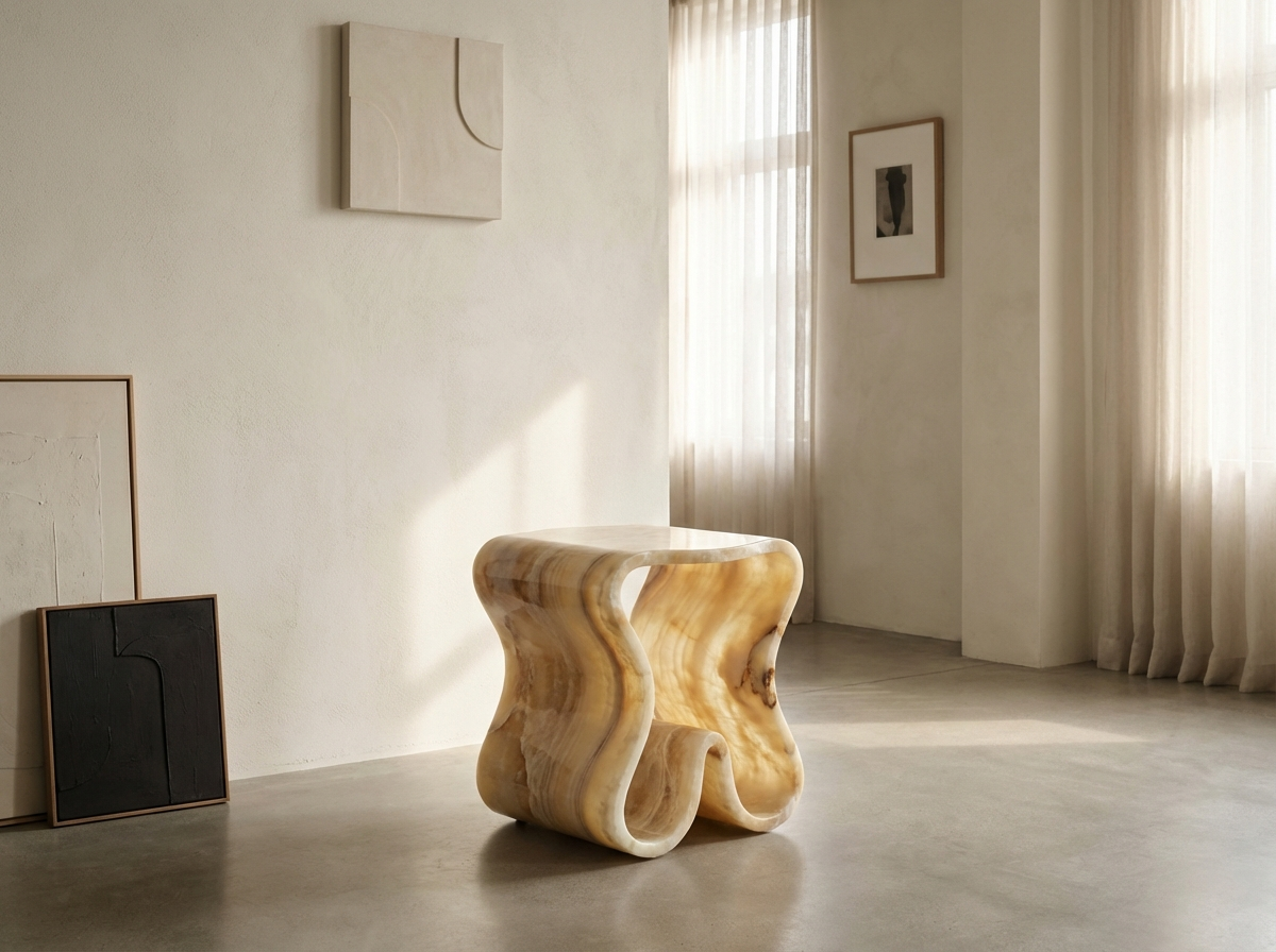 Onyx sculptural table