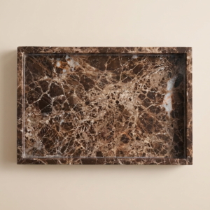dark emperador marble tray – premium minimal stone tray