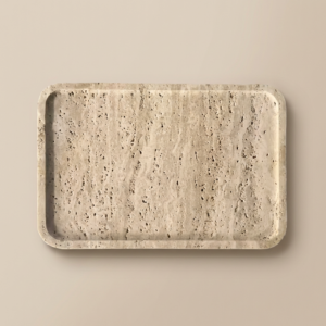 natural travertine marble tray – minimal luxury stone tray